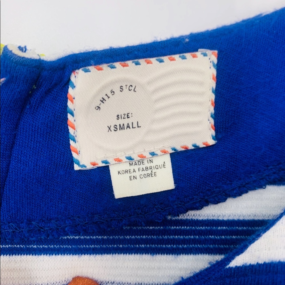 Anthro Postmark Genoa Stripe Zipper Back Top XS - Picture 9 of 12